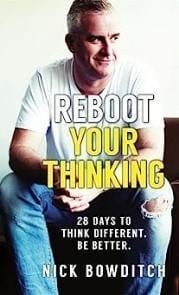 An image of the cover of one of the good books you should read in 2023 called Reboot Your Thinking by Nick Bowditch