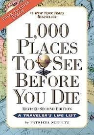 An image of the cover of one of the good books you should read in 2023 called 1,000 Places to See Before You Die by Patricia Schultz.