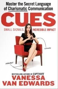 An image of the cover of one of the good books you should read in 2023 called Cues by Vanessa Van Edwards.