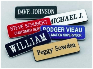 name tags