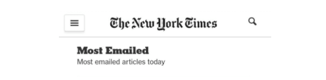 New York Times Most Emailed articles