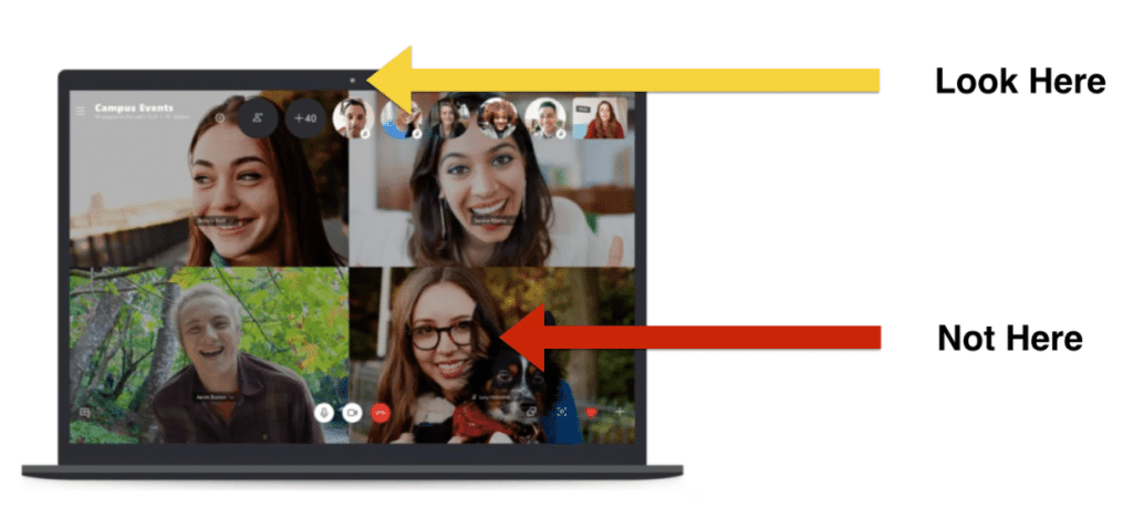 Look at the webcam when doing a video call, not at the screen