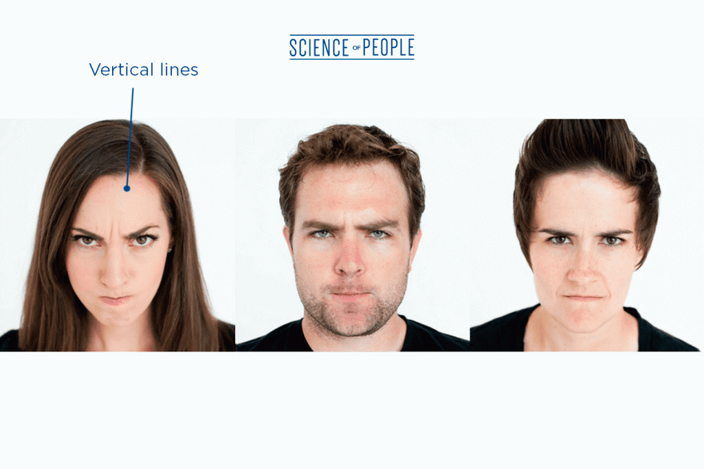 This example shows the different features of the face when in anger.