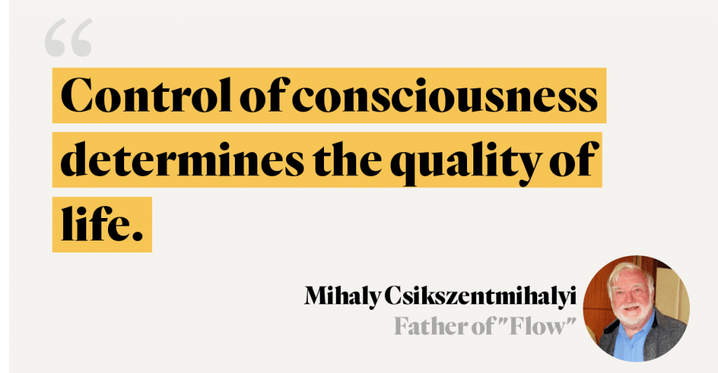 Quote from Mihaly Csikszentmihalyi about Flow