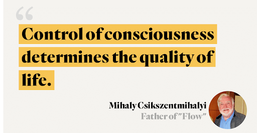 A quote by Mihaly Csikszentmihalyi about consciousness, which relates to the article on anxiety tips. 