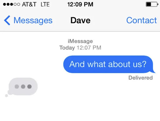 An image of a text message screen where someone is typing a text message, which can be one way to try to tell if someone is lying.