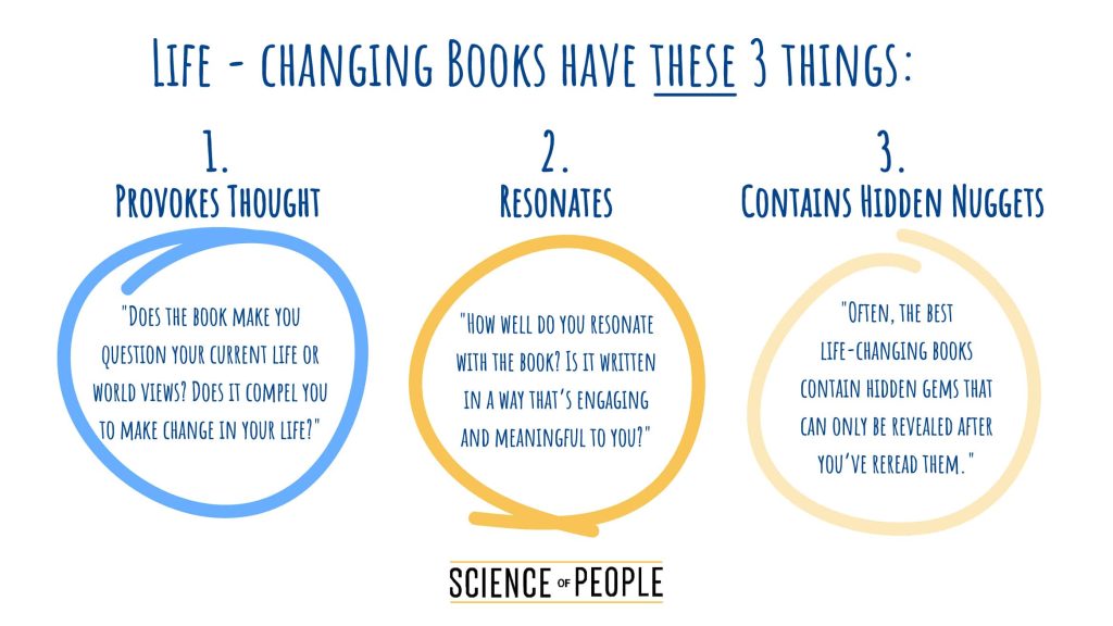 Life-changing books have 3 components.