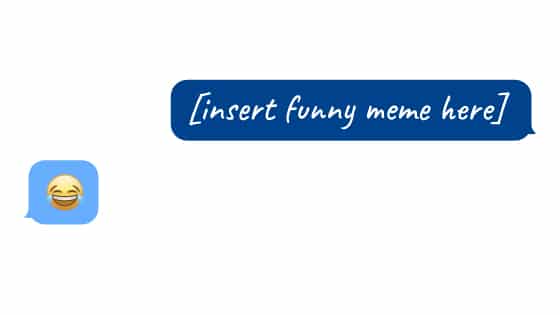 Single laughing emoji face response to a funny meme