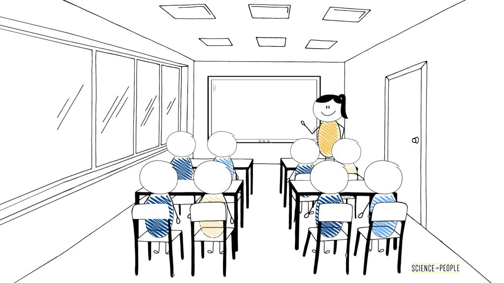 Girl standing in front of the classroom