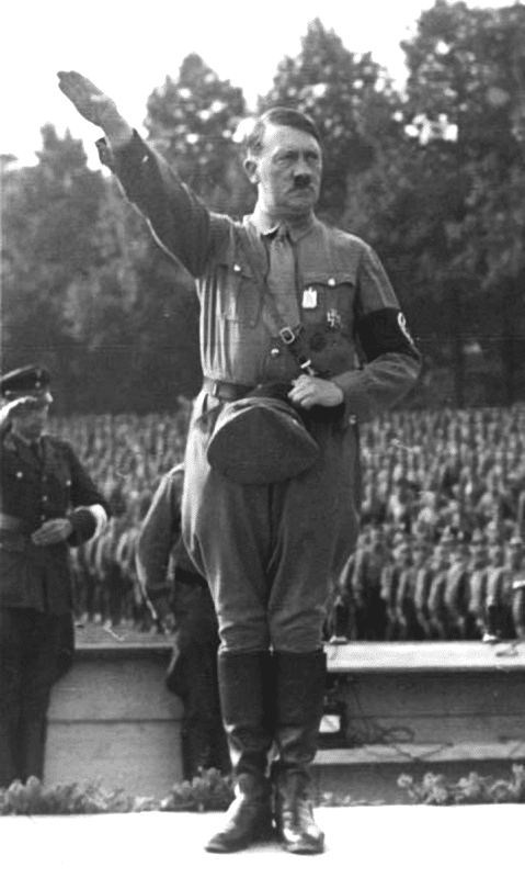 Adolf Hitler making the Nazi salute