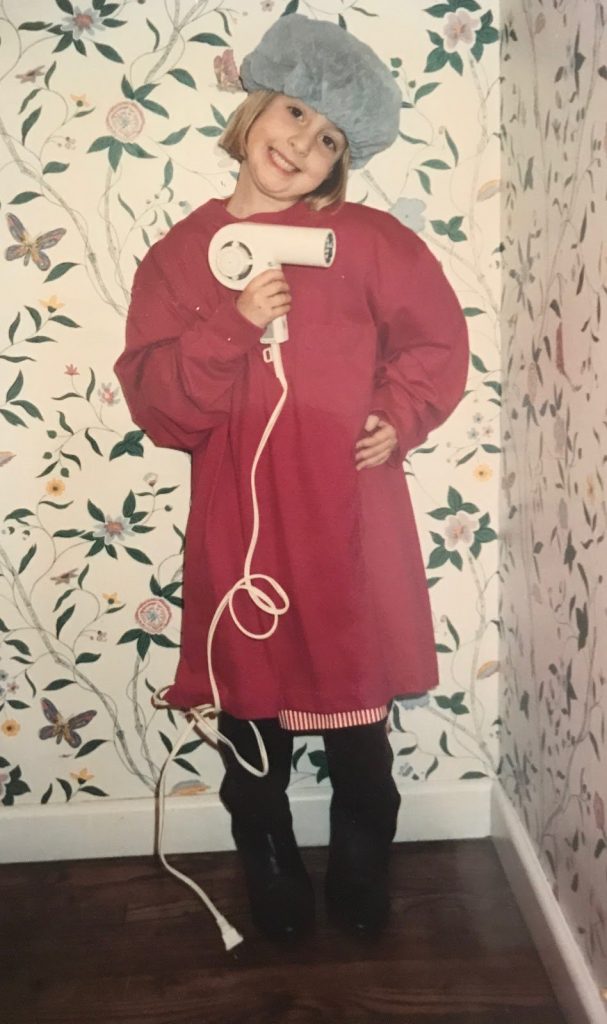 Little Vanessa with her mom’s old hat