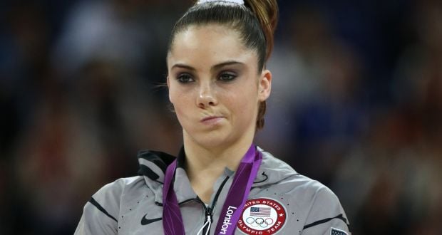 Gymnast McKayla Maroney sneering after she  lost out on a gold medal