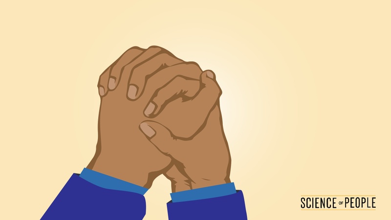 Illustration of hands with fingers intertwined