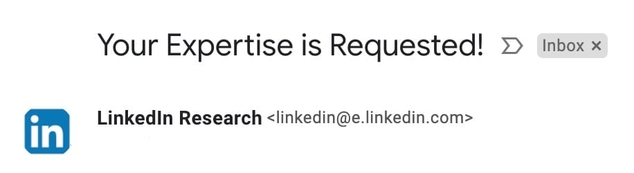 Your expertise is requested - Email Subject Line example