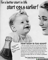 Old cola ad featuring a baby