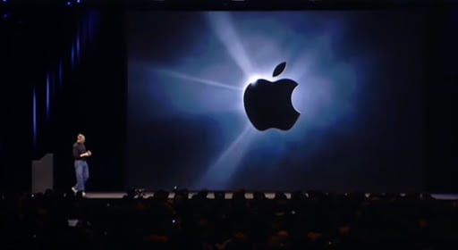 Apple's logo during the first iphone presentation event