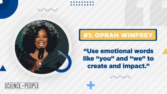 #1 Oprah Winfrey - "Use emotional words like you and we to create an impact"
