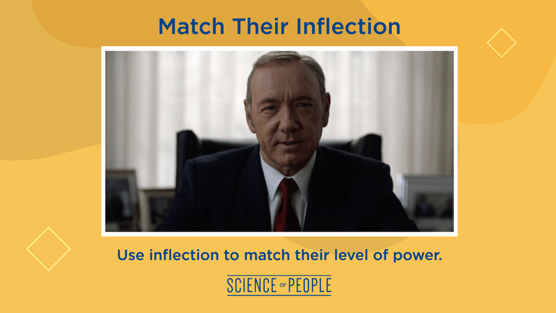 Match Their Inflection. Use inflection to match their level of power.