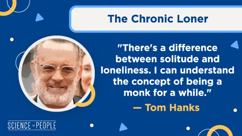 The Chronic Loner

"There's a difference between solitude and loneliness. I can understand the concept of being a monk for a while." - Tom Hanks