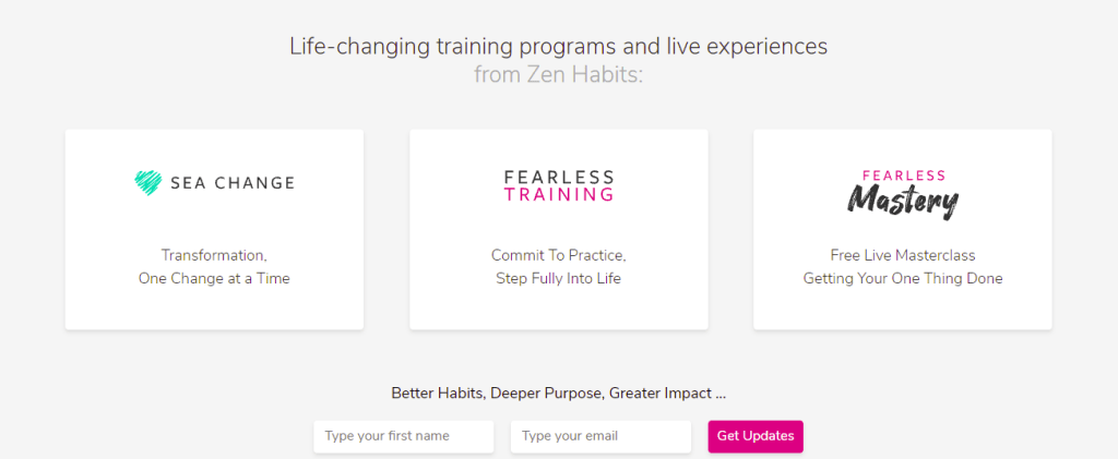 Zen Habits self-development blog