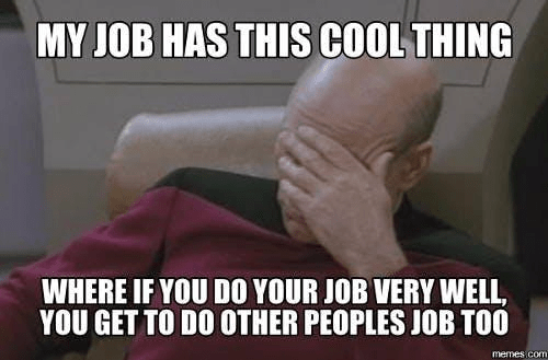 112 Funniest Coworker Memes Guaranteed To Make You Laugh 16 My job has this cool thing.. where if you do your job very well, you get to do other peoples job too...