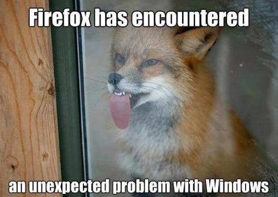 Firefox has encountered an unexpected problem with Windows.