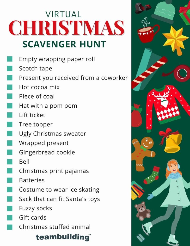 Virtual Christmas scavenger hunt list