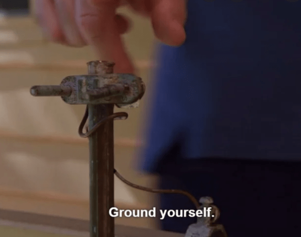 A picture with a text that says, "ground yourself"