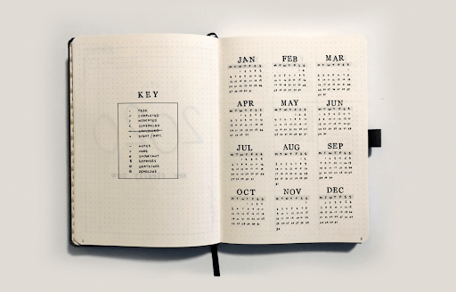 A example of a bullet journal which is a great way to practice how to journal