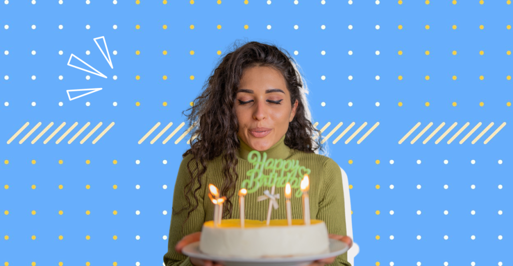 A Woman celebrating her birthday