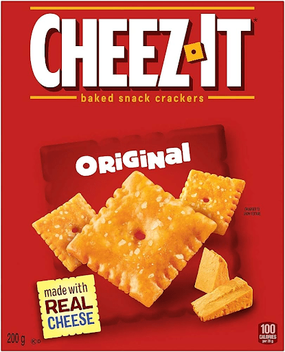 An image of a box of Cheez-It's, which most people remember as Cheez-Itz, which is an example of the mandela effect.