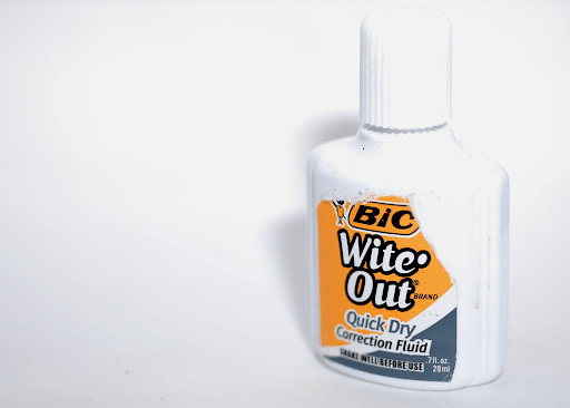 An image of Bic Wite-Out, although most people remember it being spelled "White-Out" which is an example of the mandela effect.