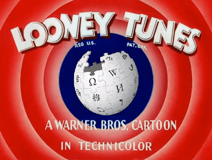 An image of the title of the show Looney Tunes, which most people actually remember it being "Looney Toons" which is incorrect and an example of the mandela effect.