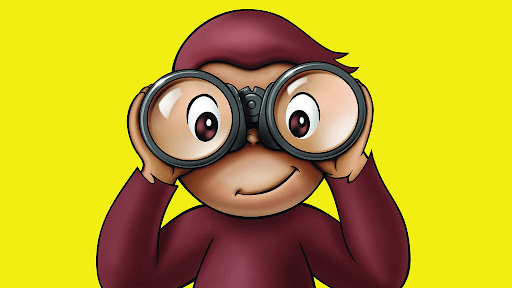 An image of Curious George from the show, a The curious case of Curious George. He doesn't have a tail, but most people remember him with one, which is another example of the mandela effect.
