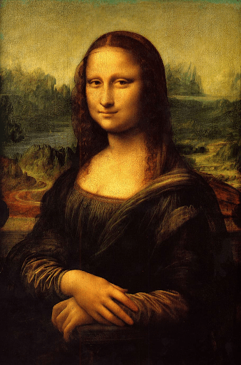 An image of the famous art piece Mona Lisa. She isn't smiling, but most people remember her as smiling, which is an example of the mandela effect.