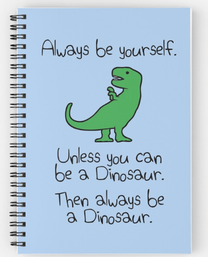 Redbubble notebook with inspirational sayings that would make a unique employee gift.