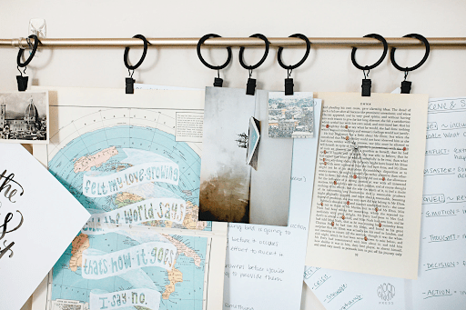 Physical vision board as an art installation in your home or office