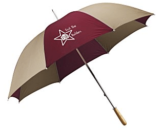 Branded company umbrella from 4imprint that would make a unique employee gift.