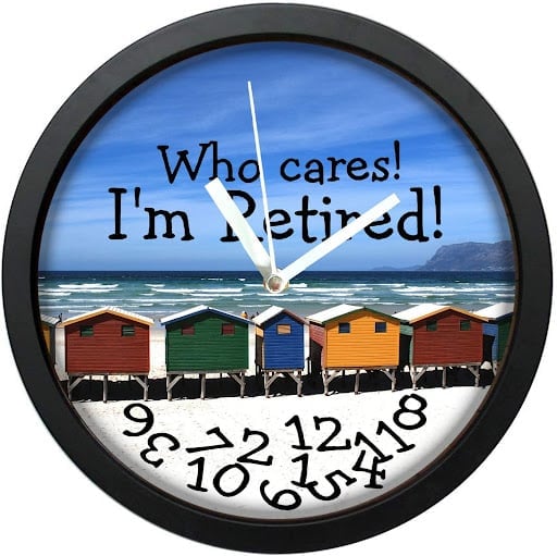 Who care I'm retired wall clock from amazon retirement gift for women