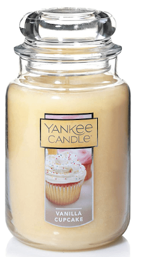 Vanilla cupcake scented candle from Yankee Candle that would make a unique gift idea for an employee.