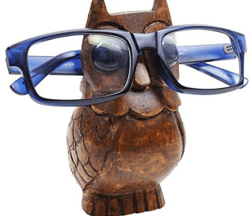 Owl shape eye wear stand from S.B. Arts that would make a unique employee gift.