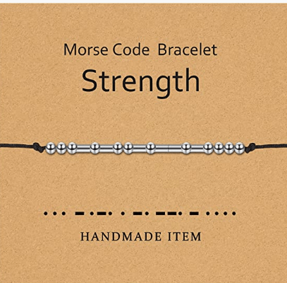 Morse Code Bracelet "Strength" that would make a unique employee gift idea.