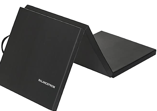 A black foldable exercise mat from BalanceFrom as a unique gift idea for an employee