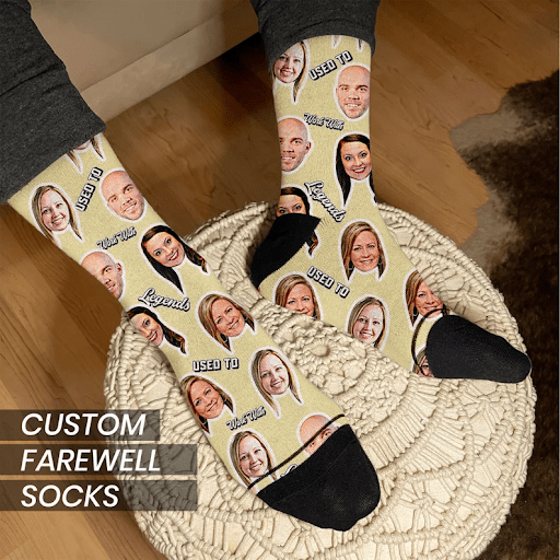 Custom team socks as a going away gift