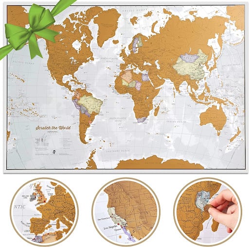 Scratch the world travel map on amazon retirement gift for women