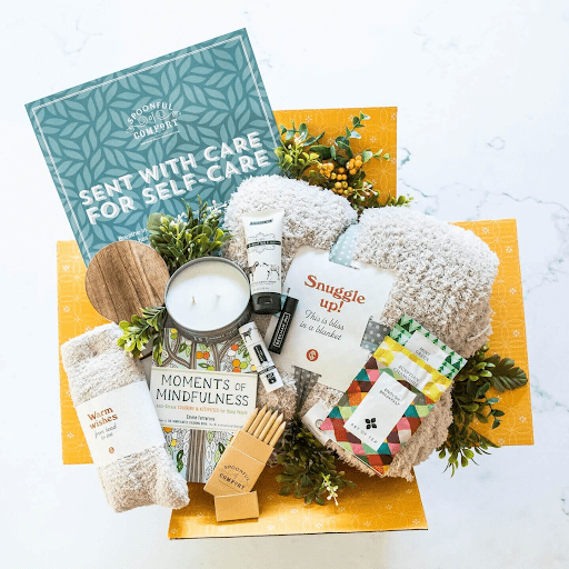 Self-care package (with gift cards) as a going away gift