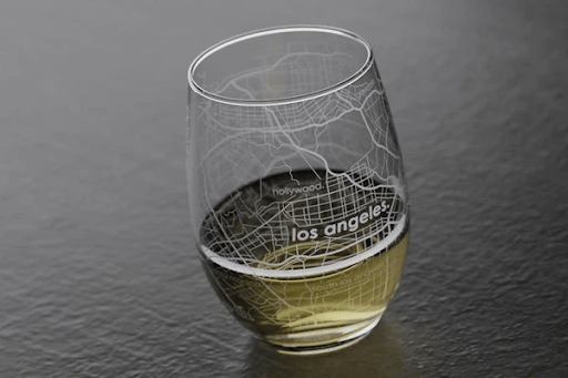 Personalized map glasses as a going away gift