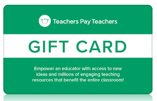Teachers Pay Teachers gift card as a going away gift