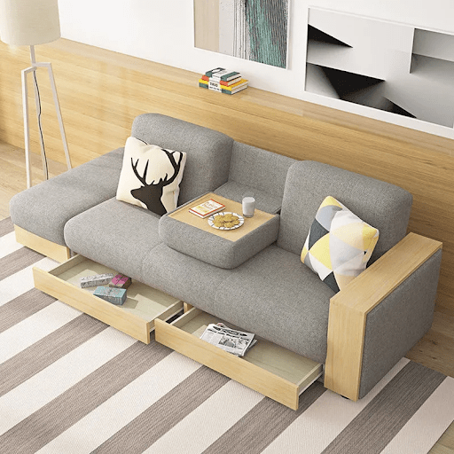 Comfortable multifunctional furniture as an office decor idea