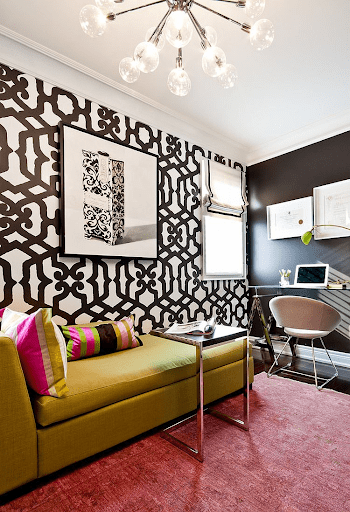 Incorporate a pattern in your work space as an office decor idea